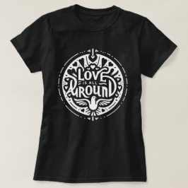 Vintage Valentine Kärlek finns runt duven - vit T Shirt