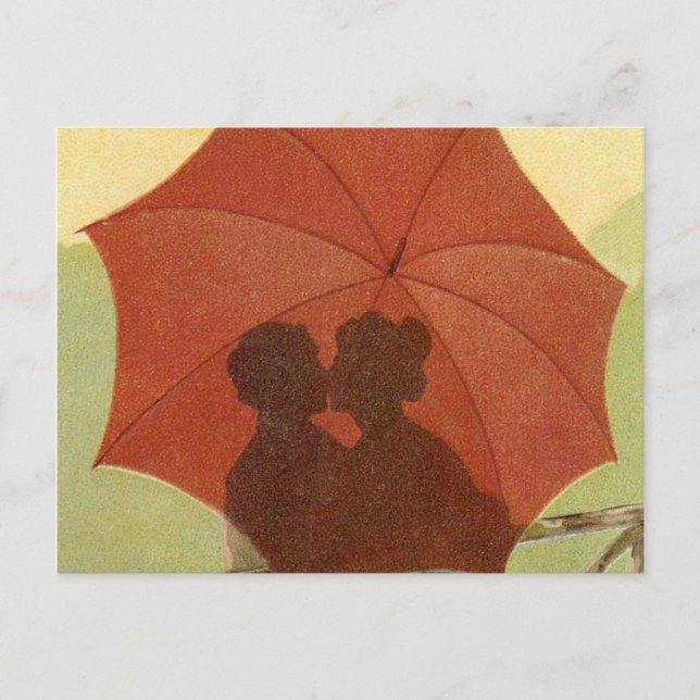 Vintage Valentine Kiss! Helg Vykort (Framsida)