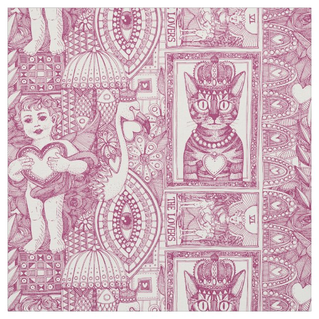 vintage valentine kitsch cherry rosa tyg (Provkarta)