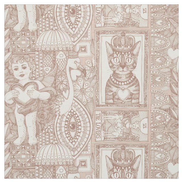 vintage valentine kitsch mocha mousse tyg (Provkarta)