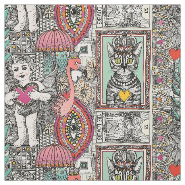 vintage valentine kitsch tyg (Provkarta)