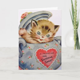 Vintage Valentine Kitten Helgkort
