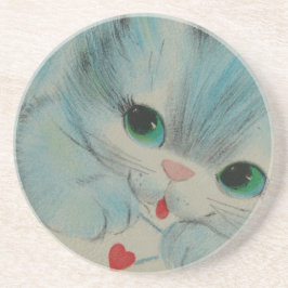 Vintage Valentine Kitten Underlägg Sandsten