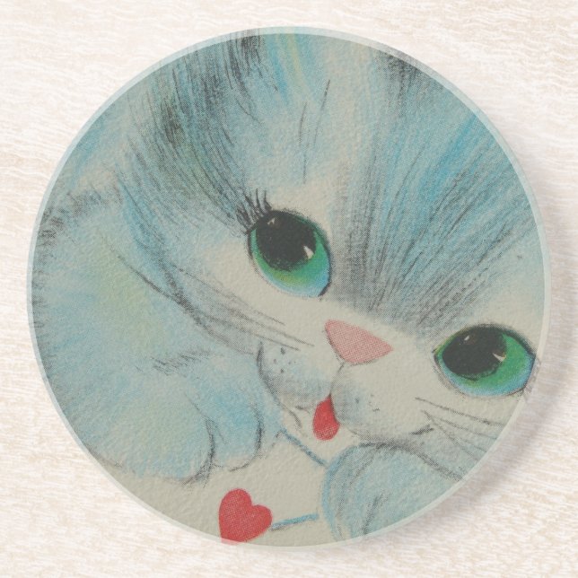 Vintage Valentine Kitten Underlägg Sandsten (Framsidan)