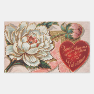 Vintage Valentine-klistermärken Rektangulärt Klistermärke