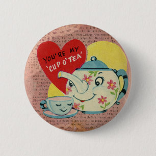 Vintage Valentine Kopp i Tea Knapp