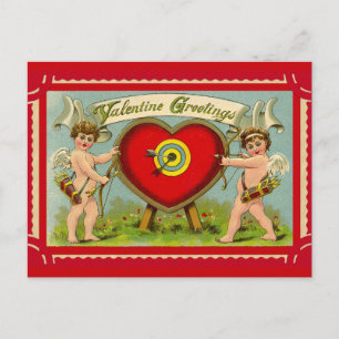 Vintage valentine-kupidkonst vykort