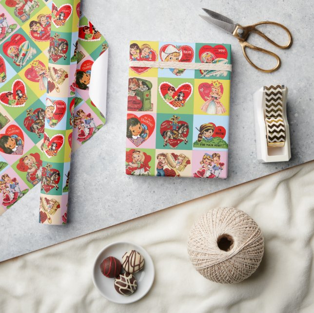 Vintage Valentine-lappteknik Presentpapper (Hantverk)