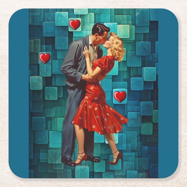 VINTAGE VALENTINE LIDENSKAP UNDERLÄGG PAPPER KVADRAT (Framsidan)