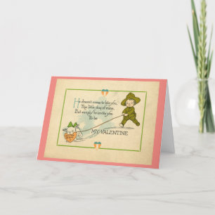 Vintage Valentine - Militär - kommer du att bli MI Helgkort