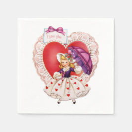 Vintage Valentine papper napkins Pappersservett