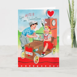 Vintage Valentine-par tilläggskort Helgkort