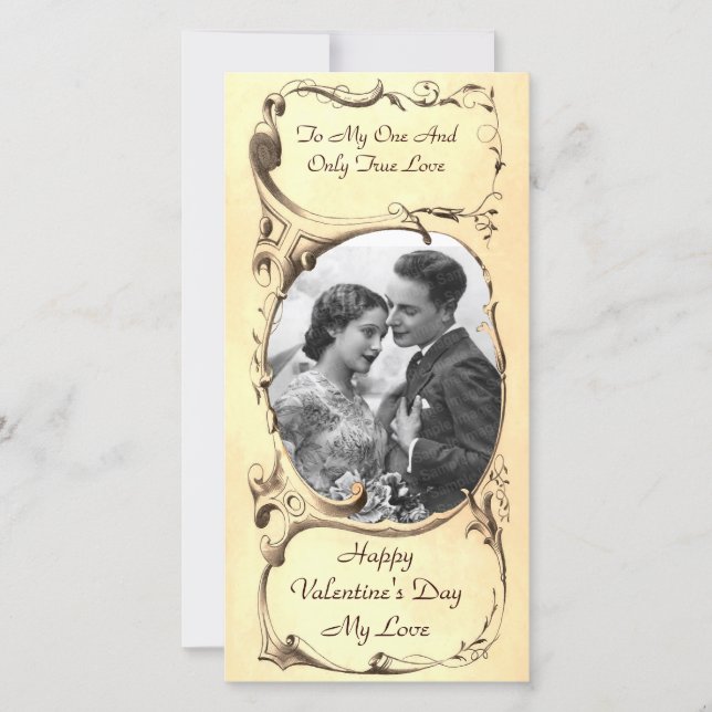 Vintage Valentine Photo Card Julkort (Framsida)
