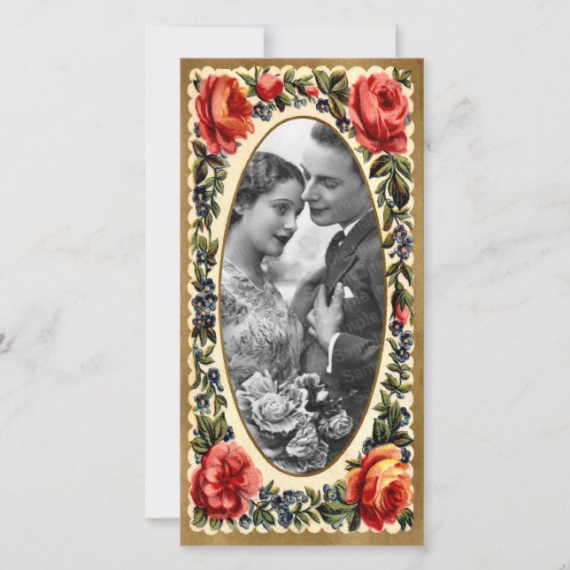 Vintage Valentine Photo Card Julkort (Framsida)