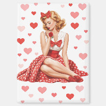 Vintage Valentine Pin-Up Flicka Retro Älskling