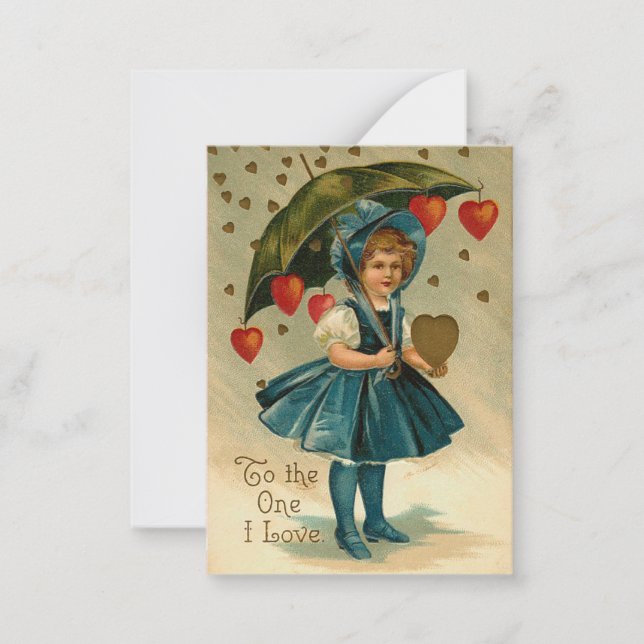 Vintage Valentine Pocket Kärlek Notes Anteckningskort (Framsida)