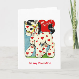 Vintage Valentine Pony Helgkort