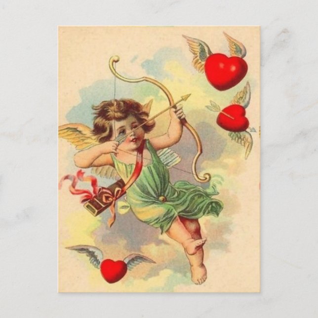 Vintage Valentine Postcard Vykort (Framsida)