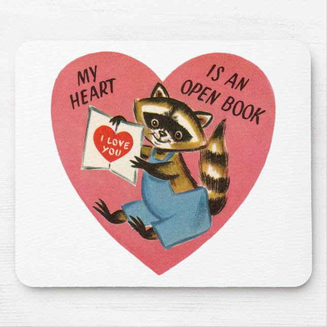 Vintage Valentine Raccoon Musmatta (Framsidan)