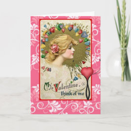 Vintage Valentine Red Schmucker bär ditt hjärta Helgkort
