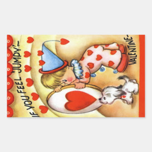 Vintage Valentine Rektangulärt Klistermärke