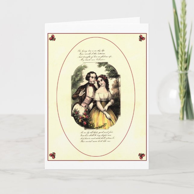 Vintage Valentine-Shakespearean Kärlek Helgkort (Framsida)