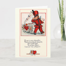 Vintage Valentine Soldier Kärlek Krig Helgkort