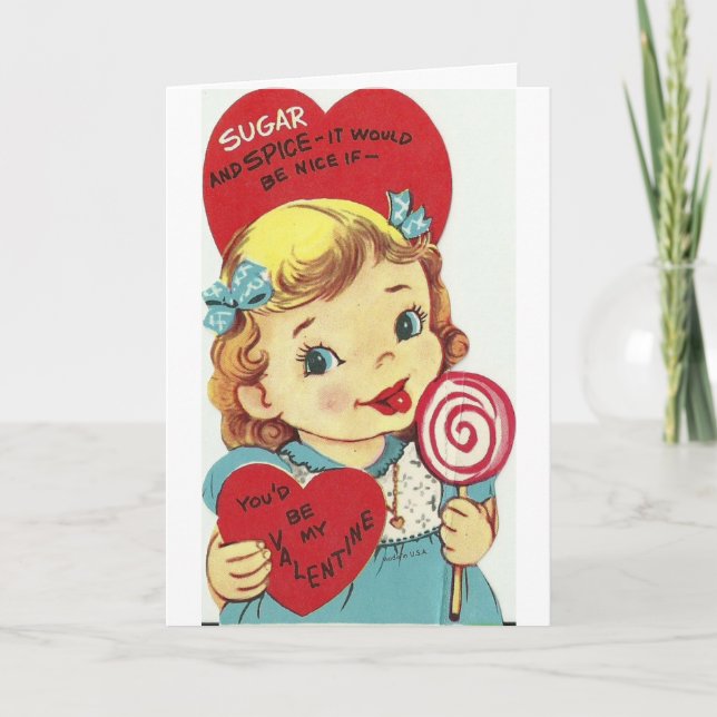 Vintage Valentine - Sugar & Spice & Sweetness Helgkort (Framsida)