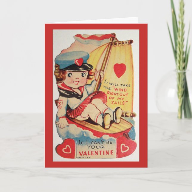 Vintage Valentine - Vind i mina segel, Helgkort (Framsida)