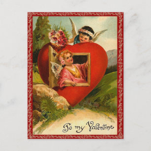 Vintage Valentine vycard Helg Vykort
