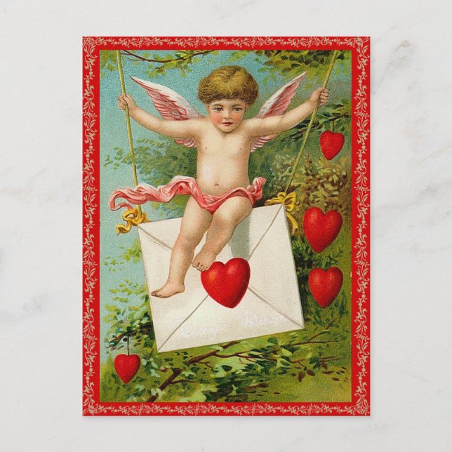 Vintage Valentine vycard Helg Vykort (Framsida)