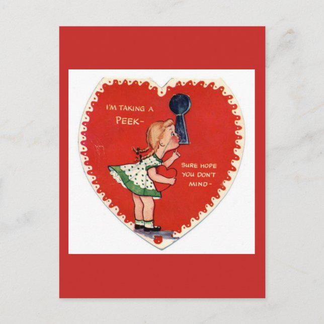 Vintage Valentine vycard Helg Vykort (Framsida)
