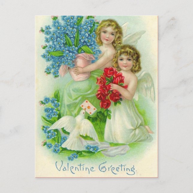 Vintage Valentine vycard Helg Vykort (Framsida)