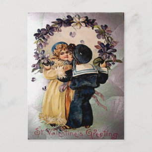 Vintage Valentine vycard Helg Vykort