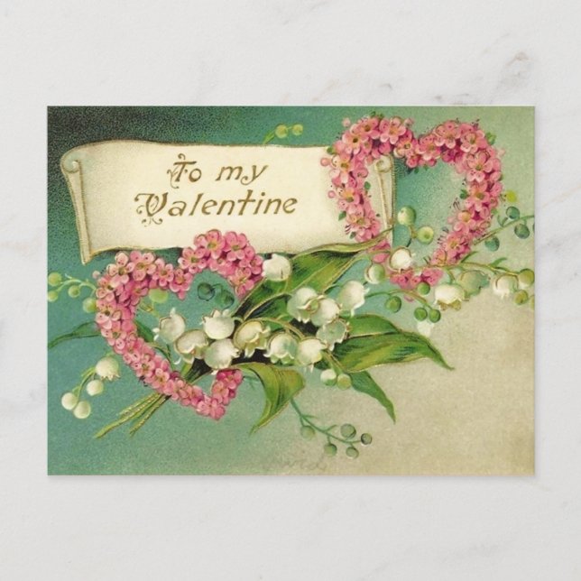 Vintage Valentine vycard Helg Vykort (Framsida)