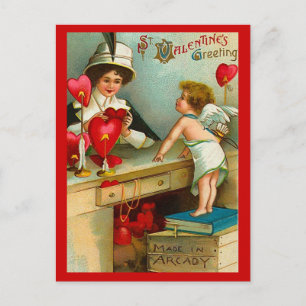 Vintage Valentine vycard Helg Vykort