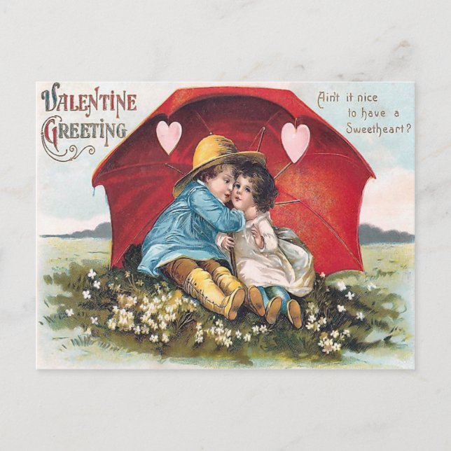 Vintage Valentine vycard Helg Vykort (Framsida)