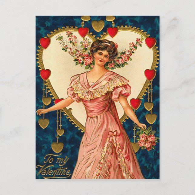 Vintage Valentine vycard Helg Vykort (Framsida)