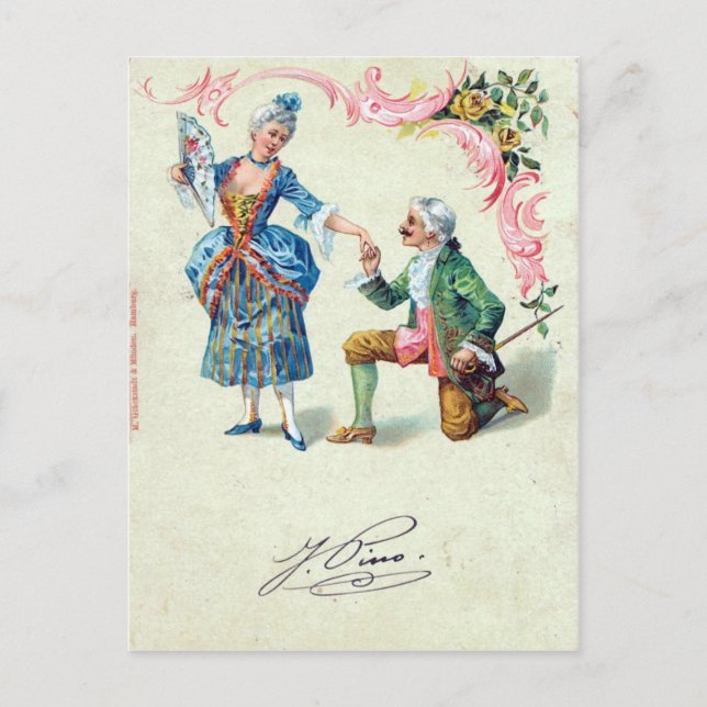 Vintage Valentine vycard Helg Vykort (Framsida)