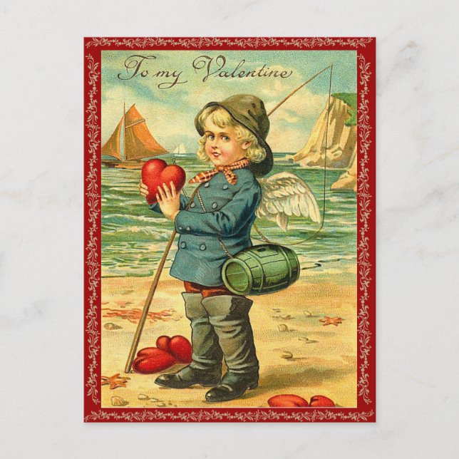 Vintage Valentine vycard Helg Vykort (Framsida)