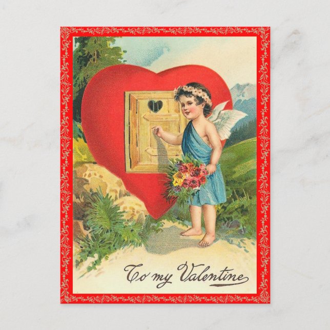 Vintage Valentine vycard Helg Vykort (Framsida)