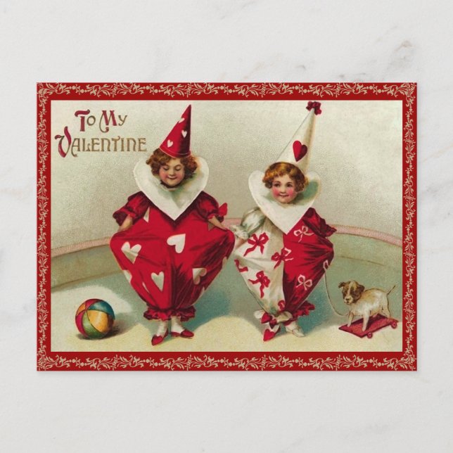 Vintage Valentine vycard Helg Vykort (Framsida)