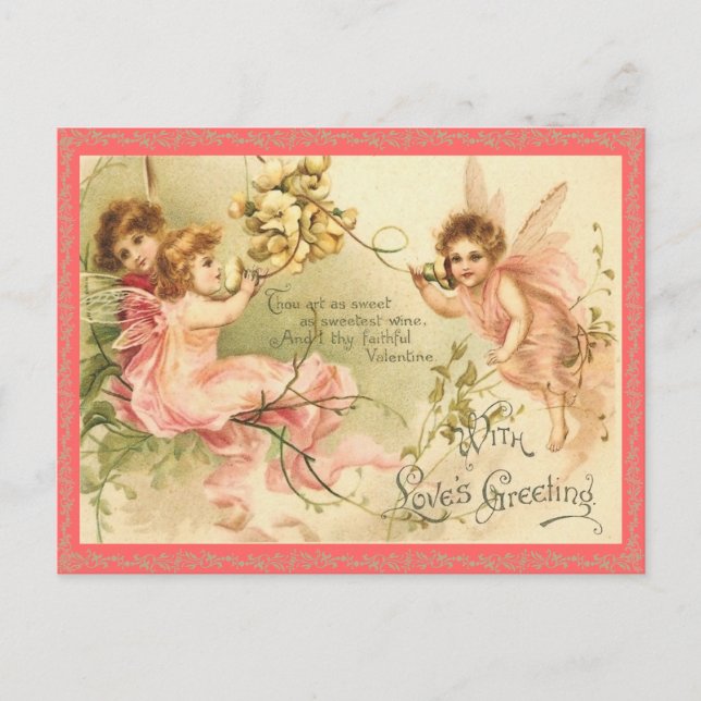 Vintage Valentine vycard Helg Vykort (Framsida)