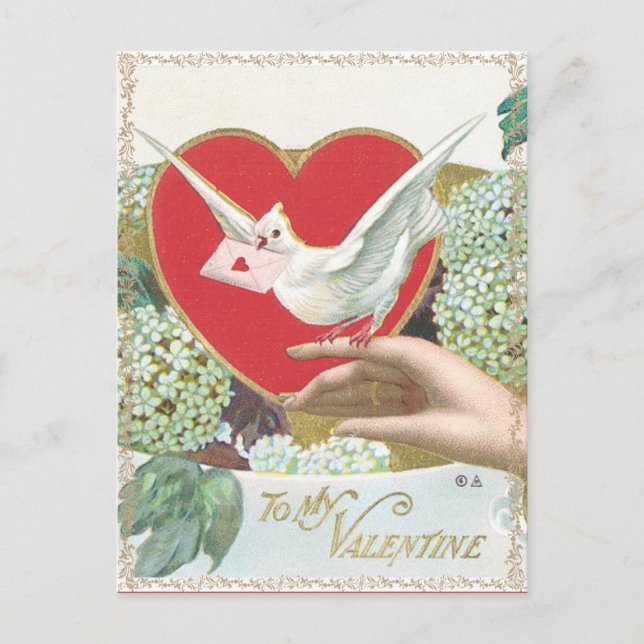 Vintage Valentine vycard Helg Vykort (Framsida)