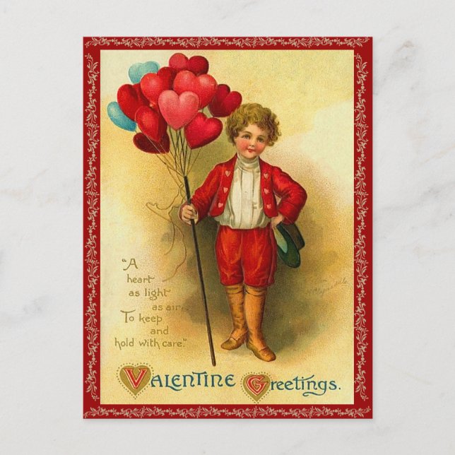 Vintage Valentine vycard Helg Vykort (Framsida)