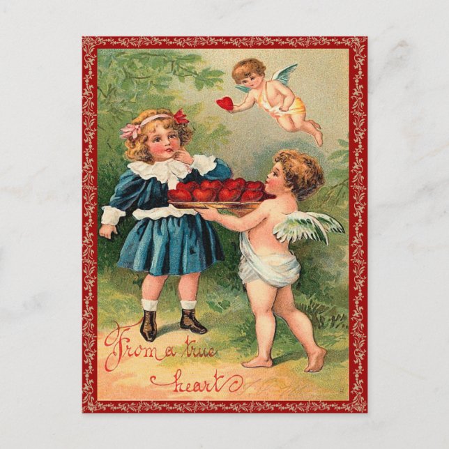 Vintage Valentine vycard Helg Vykort (Framsida)