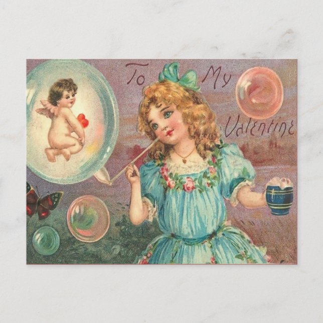 Vintage Valentine vycard Helg Vykort (Framsida)