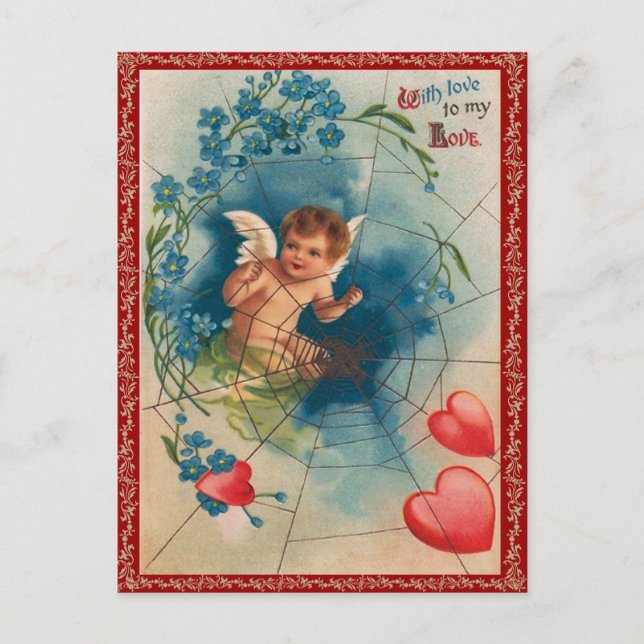 Vintage Valentine vycard Helg Vykort (Framsida)