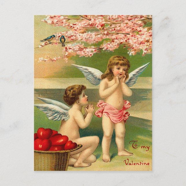 Vintage Valentine vycard Helg Vykort (Framsida)