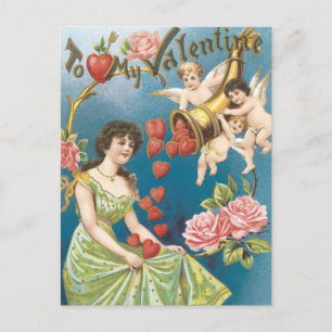 Vintage Valentine vycard Helg Vykort